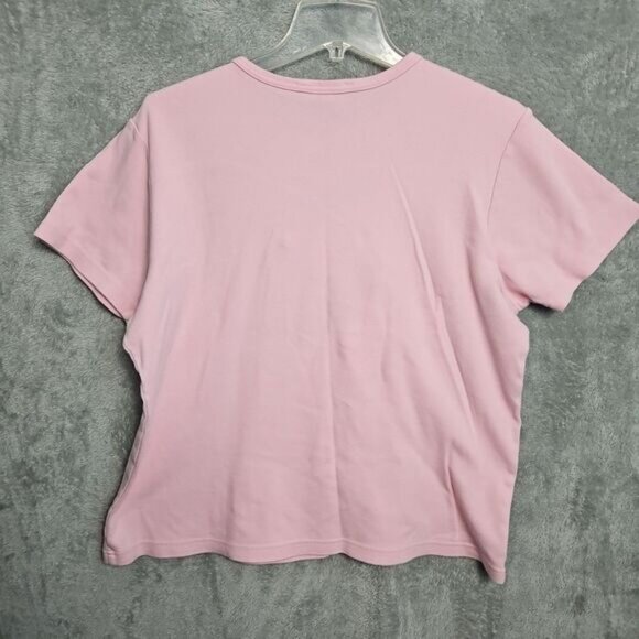 Cruise Wear & Co Short Sleeve Sz L Pink Embroidered Dragonfly Top - Picture 7 of 10